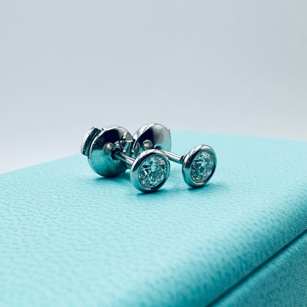Tiffany & Co. .50 CTW Diamonds by the Yard Earrings in Platinum with Packaging - Picture 6 of 14